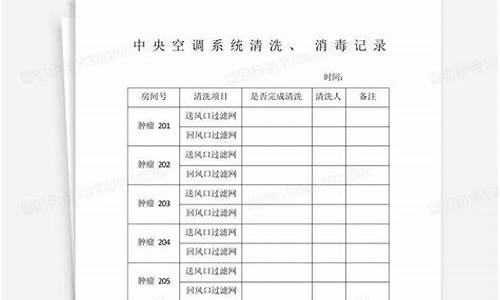 中央空调清洗消毒项目的可行性研究报告_中央空调清洗消毒记录表